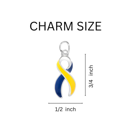 Blue & Yellow Ribbon Split Style Key Chain