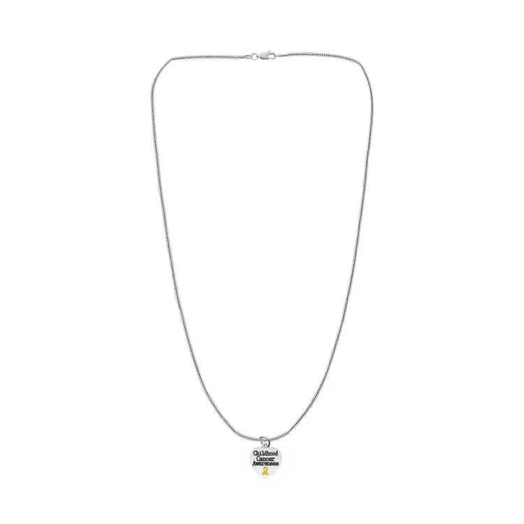 Childhood Cancer Awareness Heart Charm Necklace