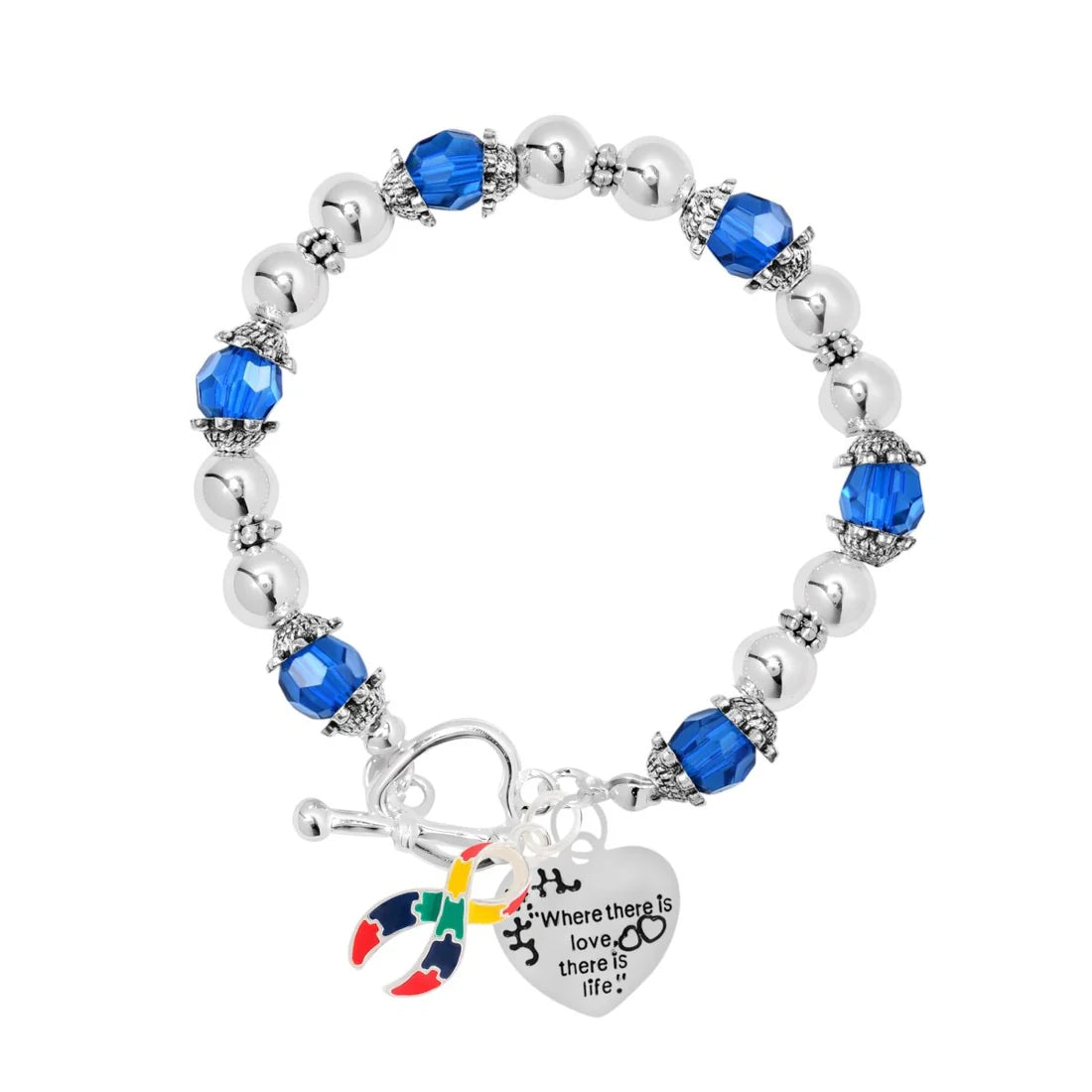 Where There Is Love Autism Ribbon Bracelet