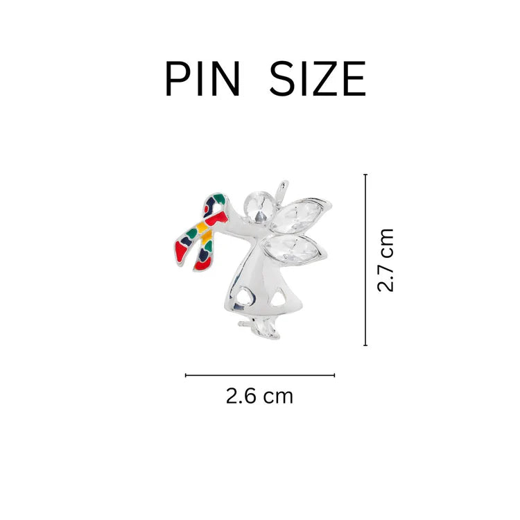 Angel By My Side Autism Ribbon Pin