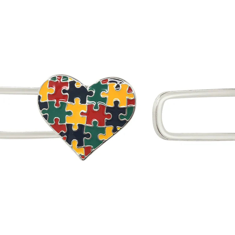 Autism Awareness Bangle Puzzle Heart Bracelet