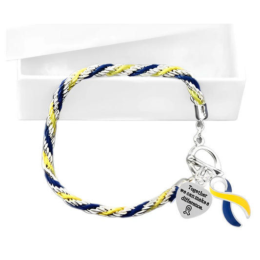Blue & Yellow Ribbon Rope Bracelet