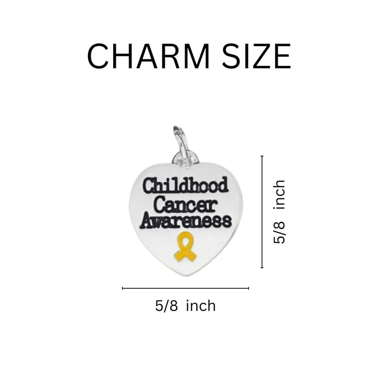Childhood Cancer Awareness Heart Charm Necklace