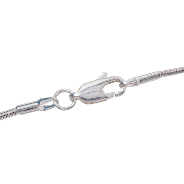 Silver Heart Crystal Pink Ribbon Necklace