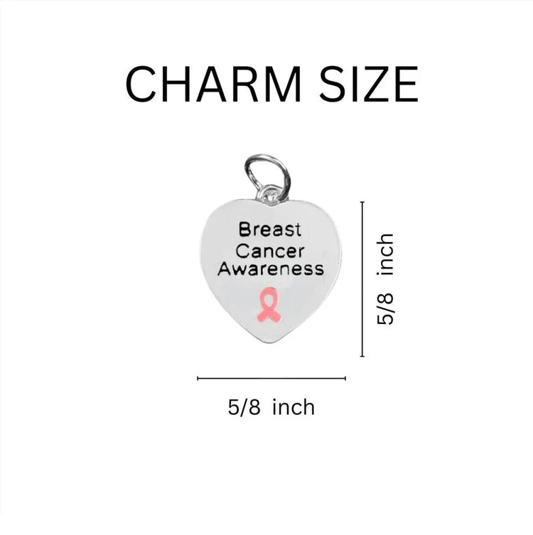 Breast Cancer Awareness Heart Necklace