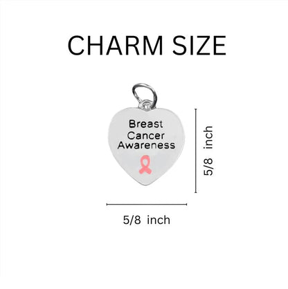 Breast Cancer Awareness Heart Necklace