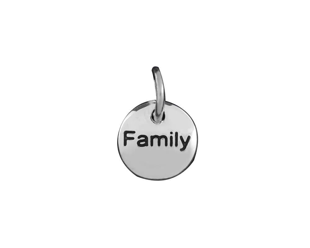 Silver Family Circle Charm