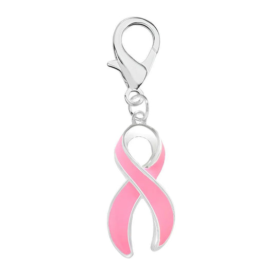 Large Pink Ribbon Hanging Charm