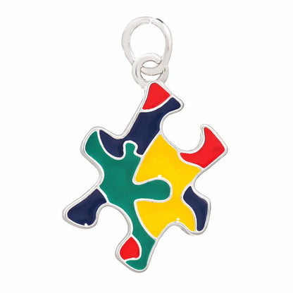 Autism Awareness Colored Puzzle Piece Charm