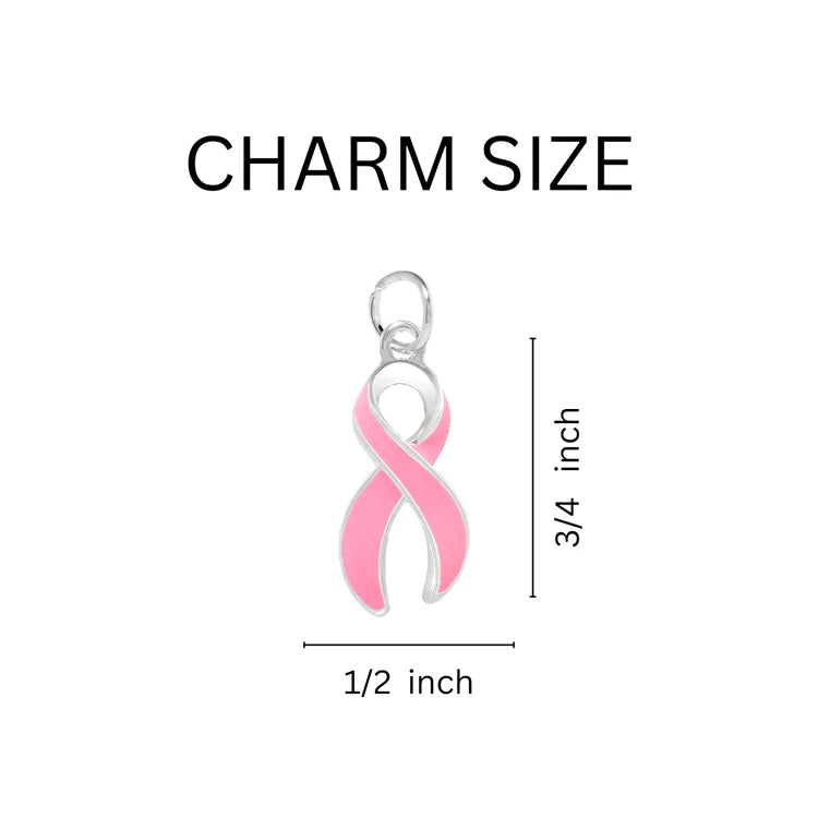 Large Pink Ribbon Hanging Charm