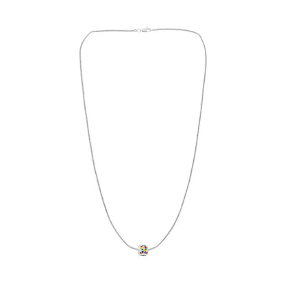 Autism Ribbon Barrel Charm Necklace