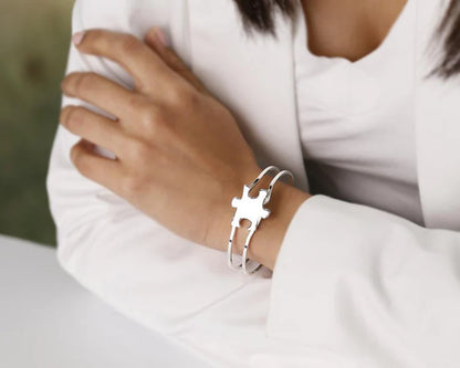 Puzzle Clasp Autism Awareness Bangle
