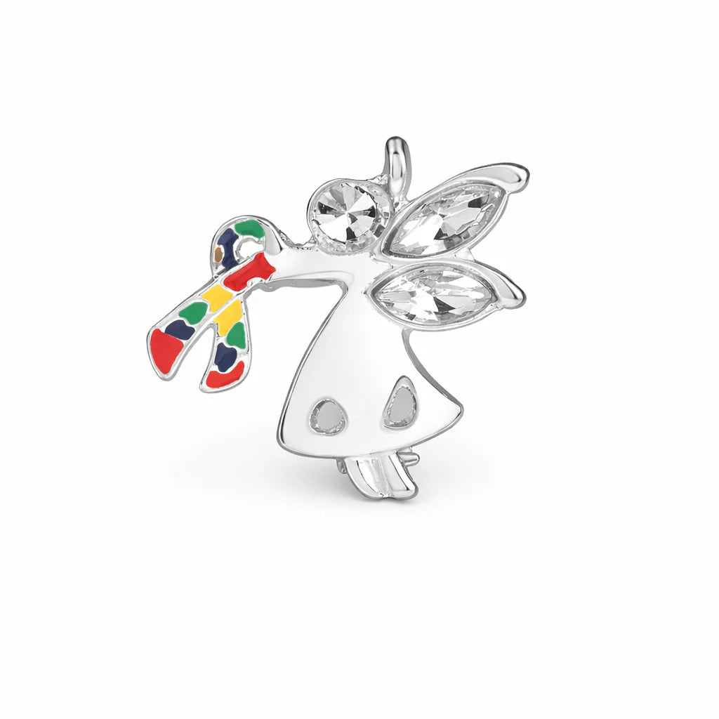 Angel By My Side Autism Ribbon Pin
