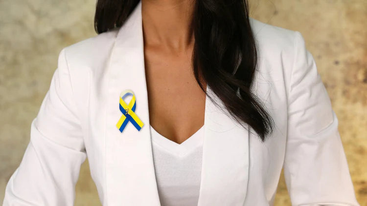 Satin Down Syndrome Ribbon Pin