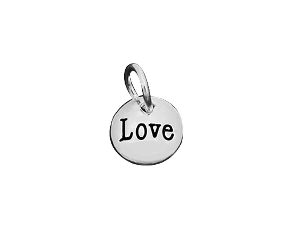 Silver Love Circle Charm