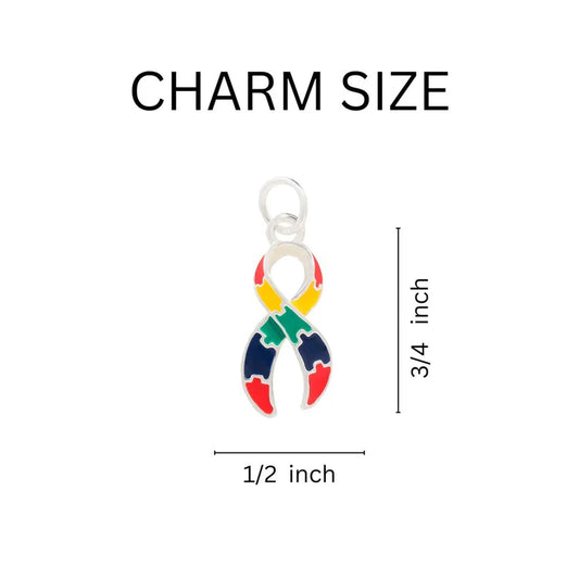 Big Heart Autism Awareness Ribbon Key Chain