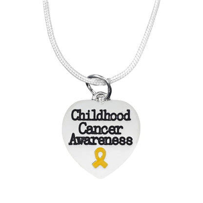 Childhood Cancer Awareness Heart Charm Necklace